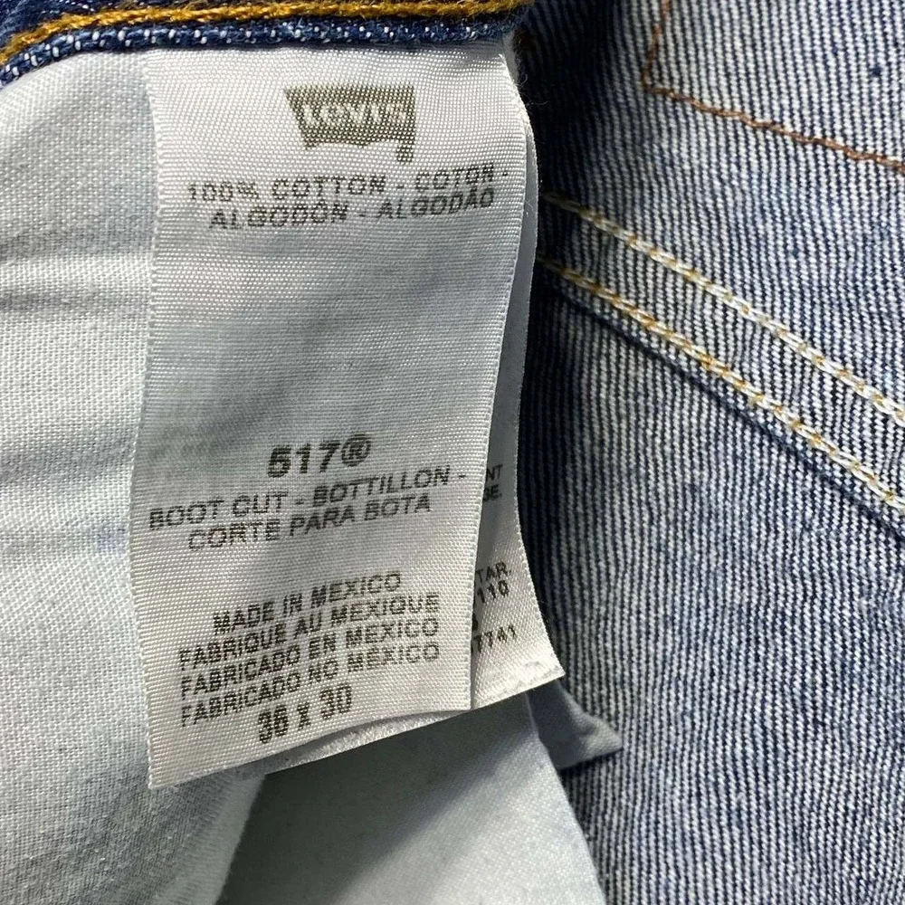 Levis 517 Bootcut Jeans Mens 36x30 Blue Medium Dark Wash Denim Rugged Workwear